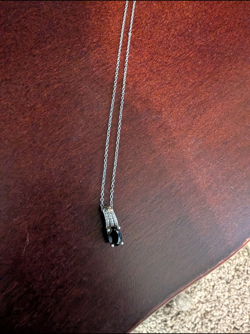 JTV Sterling Silver Onyx Stone Pendant Necklace And Tennis Bracelet